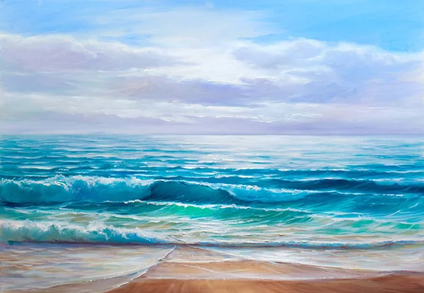 Peinture de paysage marin .Sea wave . — Photo