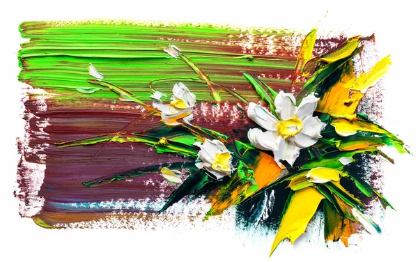 Peinture à l'huile fleurs — Photo