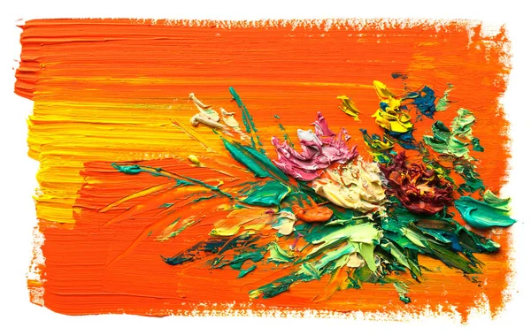 Oil painting flowers — Stock Photo, Image