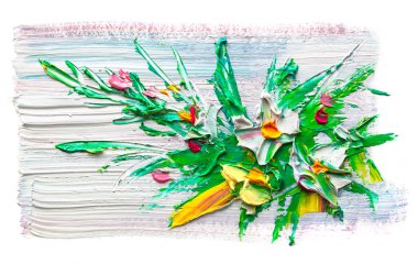 yağlı boya çiçek