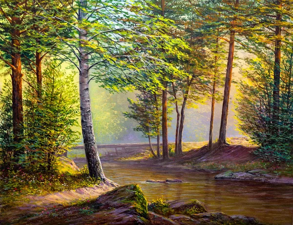 Oil painting landscape — Stock Photo, Image