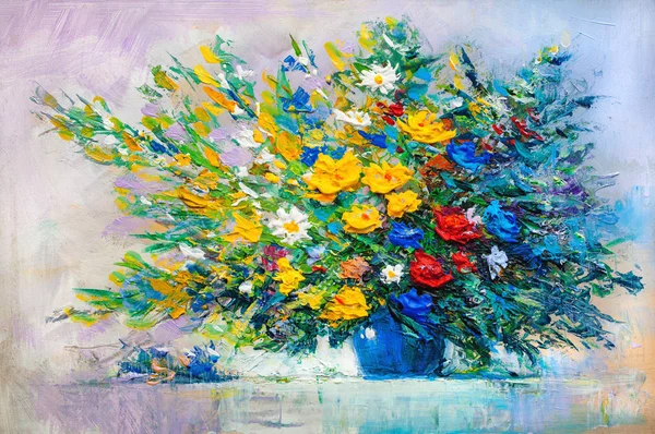 Pittura ad olio fiori — Foto Stock