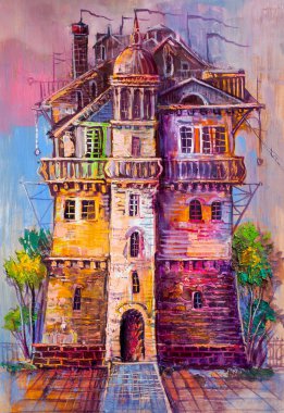 Antik kale, Yağlıboya Resim.