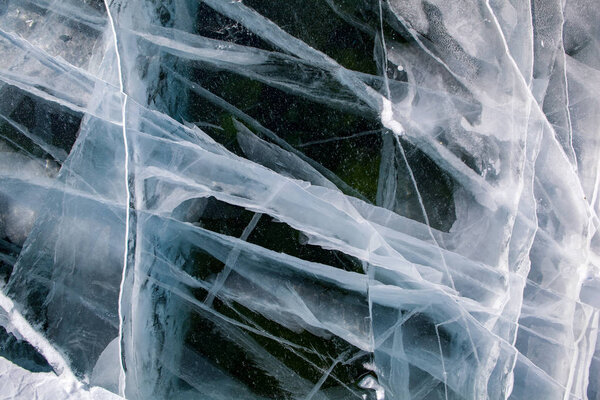 Ice texture closeup background.