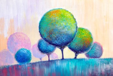 ağaçlar, yağlı boya, sanatsal arka plan