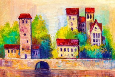 Ağaçlı eski malikane.