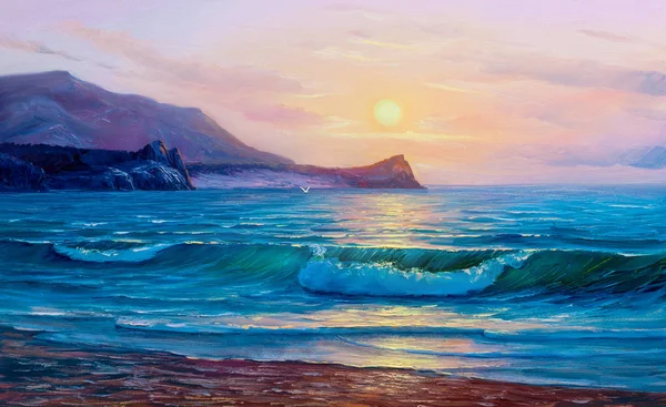 Painting seascape. Sea wave. — Stock Photo, Image