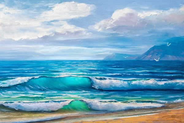 Painting seascape. Sea wave. — Stock Photo, Image