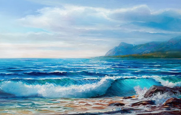 Painting seascape. Sea wave. — Stock Photo, Image