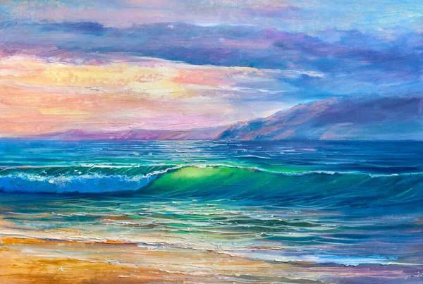Painting seascape. Sea wave. — Stock Photo, Image
