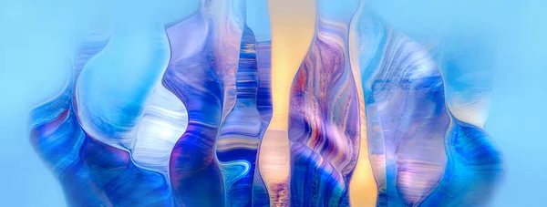 Colorful Abstract Twisted Wavy Shape Motion Geometric Digital Art — Stock Photo, Image