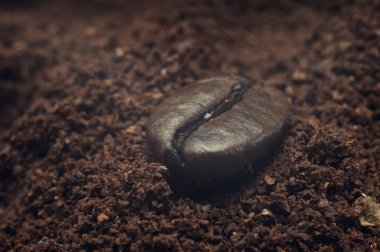 Hoş kokulu kahve makro closeup tanesi