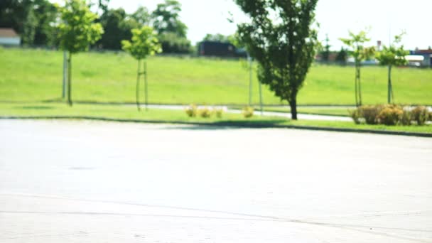 Un mec et une fille montent dans un chariot d'un supermarché. Joyeux week-end. Adolescents fervents 