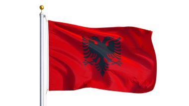 Arnavutluk bayrağı, kırpma yolu alfa kanal şeffaflık ile izole