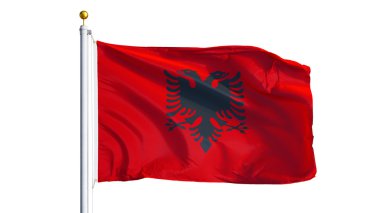 Arnavutluk bayrağı, kırpma yolu alfa kanal şeffaflık ile izole