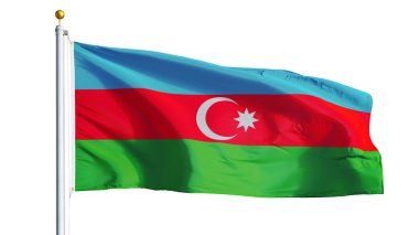 Azerbaycan bayrağı, kırpma yolu alfa kanal şeffaflık ile izole