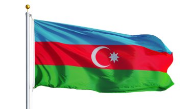 Azerbaycan bayrağı, kırpma yolu alfa kanal şeffaflık ile izole