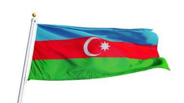 Azerbaycan bayrağı, kırpma yolu alfa kanal şeffaflık ile izole