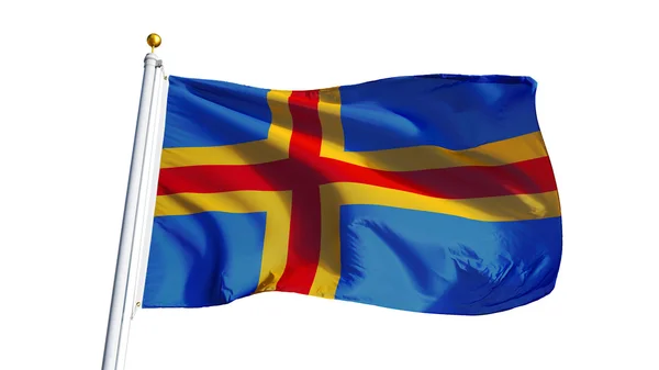 Flaga Wysp Alandzkich, izolowana z przezroczystością kanału alfa ścieżki przycinającej — Zdjęcie stockowe