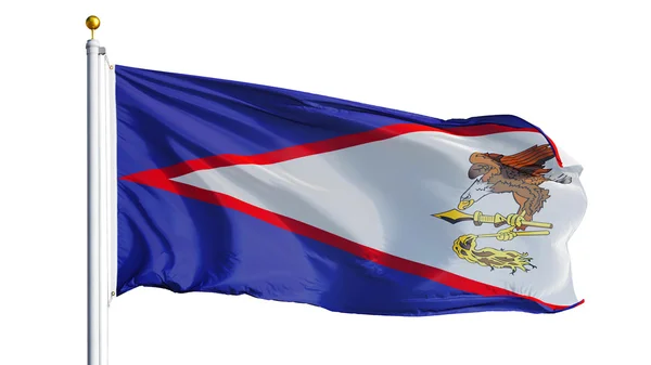 Bandera de Samoa Americana, aislada con transparencia de canal alfa de ruta de recorte —  Fotos de Stock