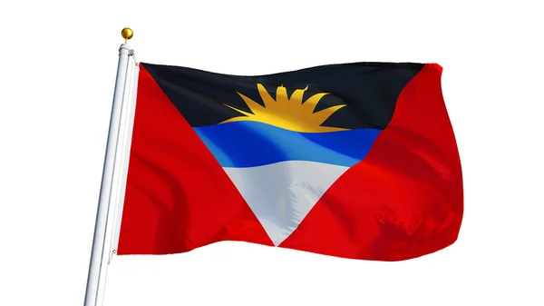 Vlag van Antigua en Barbuda, geïsoleerd met uitknippad alfakanaal transparantie — Stockfoto