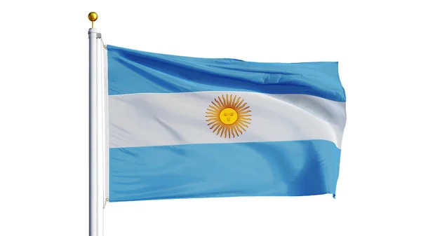 Bandera Argentina, aislada con ruta de recorte transparencia canal alfa — Foto de Stock