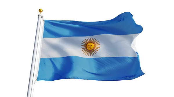 Bandera Argentina, aislada con ruta de recorte transparencia canal alfa — Foto de Stock