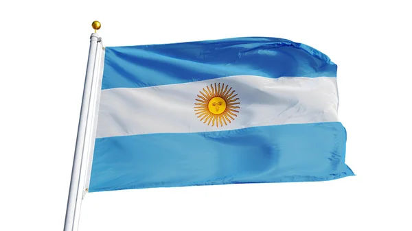 Bandera Argentina, aislada con ruta de recorte transparencia canal alfa — Foto de Stock