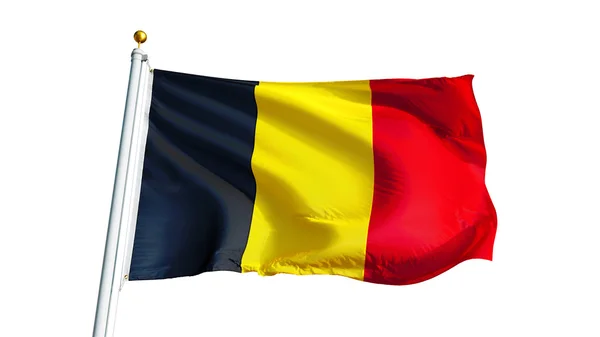 Bandera de Bélgica, aislada con ruta de recorte transparencia del canal alfa —  Fotos de Stock