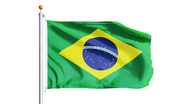 Bandera de Brasil, aislada con transparencia de canal alfa de ruta de recorte — Foto de Stock