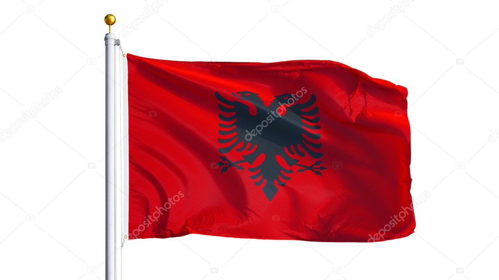 Albania flag, isolated with clipping path alpha channel transparency