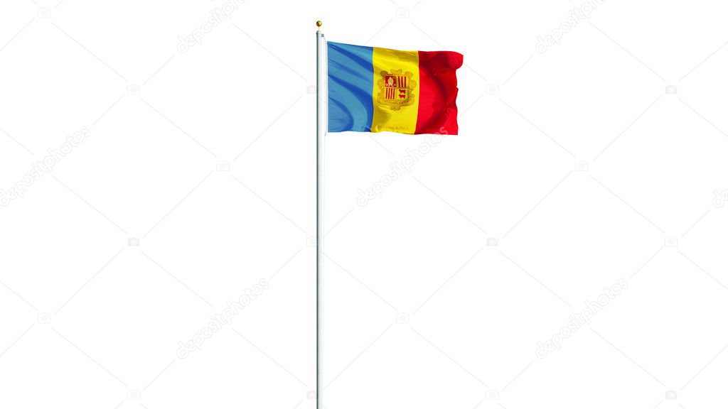 Andorra flag, isolated with clipping path alpha channel transparency
