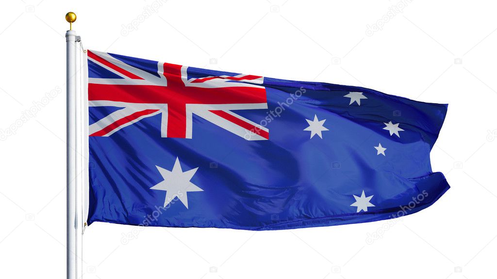 Australia flag, isolated with clipping path alpha channel transparency