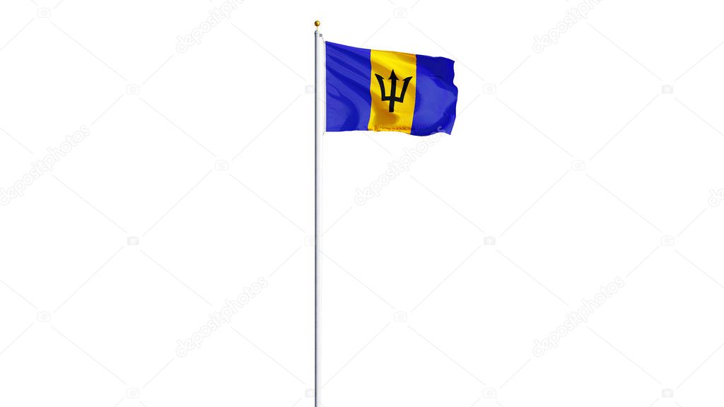 Barbados flag, isolated with clipping path alpha channel transparency