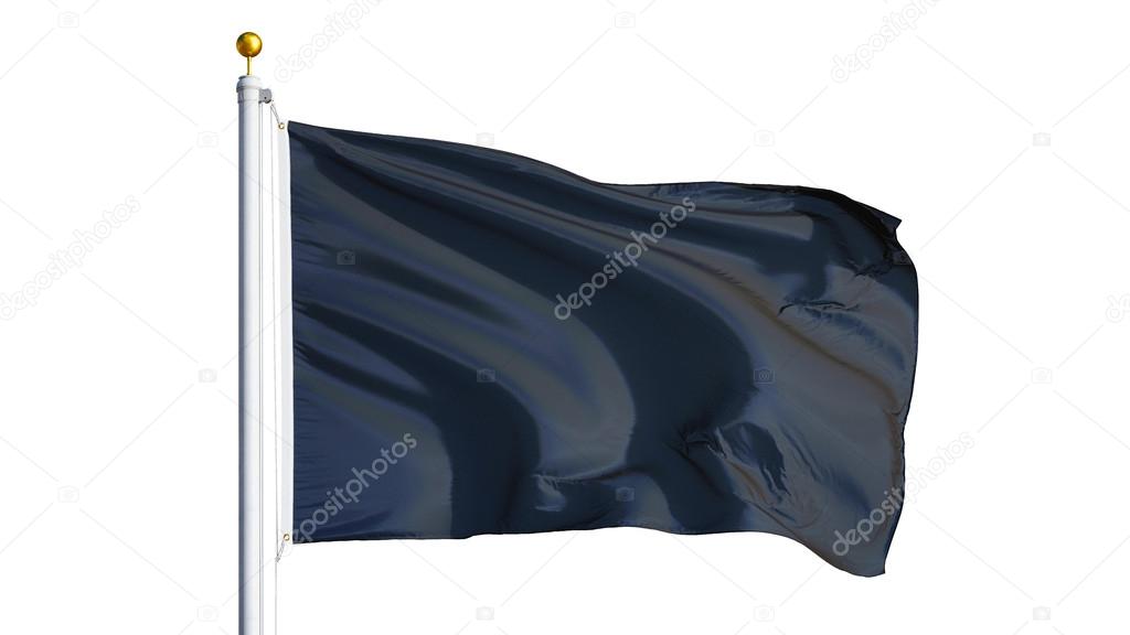 Dark black flag, isolated with clipping path alpha channel transparency