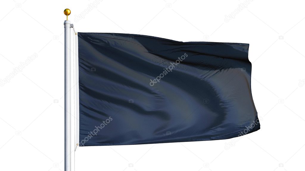 Dark black flag, isolated with clipping path alpha channel transparency