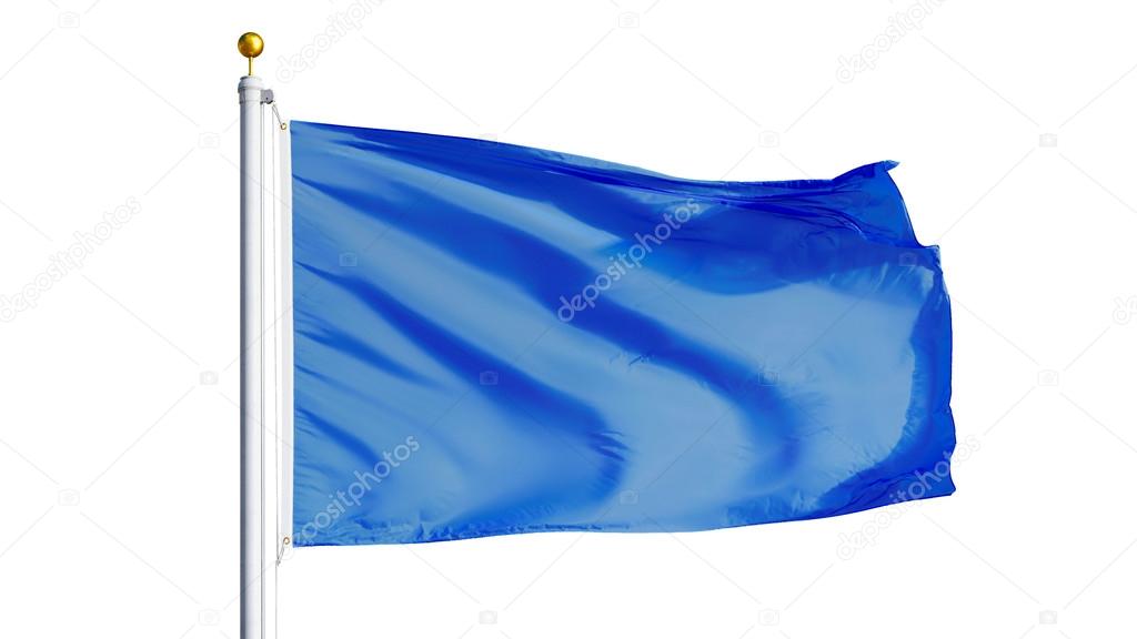 Light blue flag, isolated with clipping path alpha channel transparency