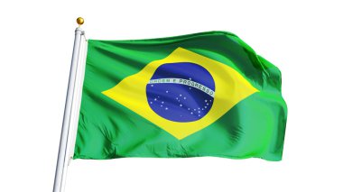 Brezilya bayrağı, kırpma yolu alfa kanal şeffaflık ile izole