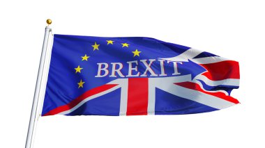 Büyük Britanya Brexit bayrağı, kırpma yolu alfa kanal şeffaflık ile izole