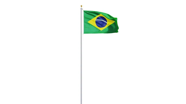 Bandera de Brasil, aislada con transparencia de canal alfa de ruta de recorte — Foto de Stock