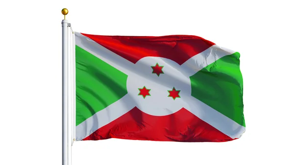 Bandera de Burundi, aislada con transparencia del canal alfa de la ruta de recorte —  Fotos de Stock