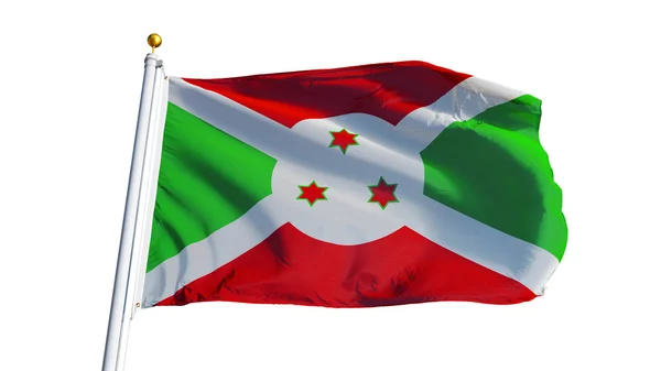 Bandera de Burundi, aislada con transparencia del canal alfa de la ruta de recorte —  Fotos de Stock