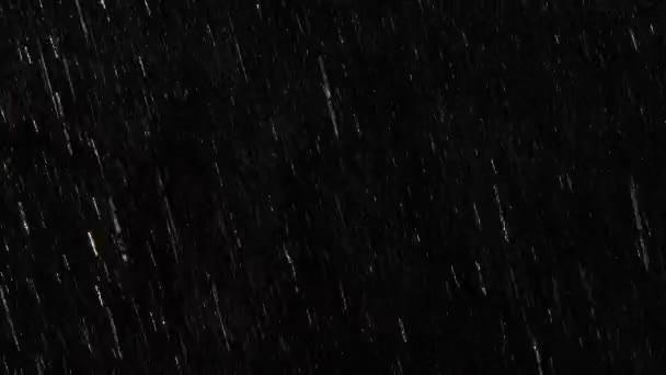 Капли дождя в реальном времени на черном фоне с началом и концом — стоковое видео