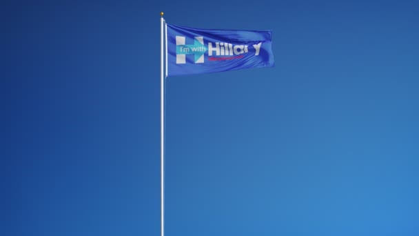 Stemmen voor Hillary Clinton vlag, "I 'm with Hillary" — Stockvideo