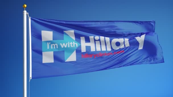 Vote for Hillary Clinton flag, "I'm with Hillary" — Stockvideo