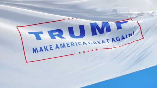 Donald John Trump için oy, "yapmak Amerika büyük tekrar bayrak" — Stok video