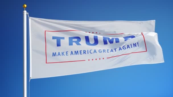 Vote for Donald John Trump, flag "Make America Great Again" — Stock Video