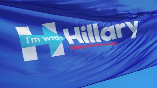 Hillary Clinton bayrak için "Hillary ile ben oy" — Stok video