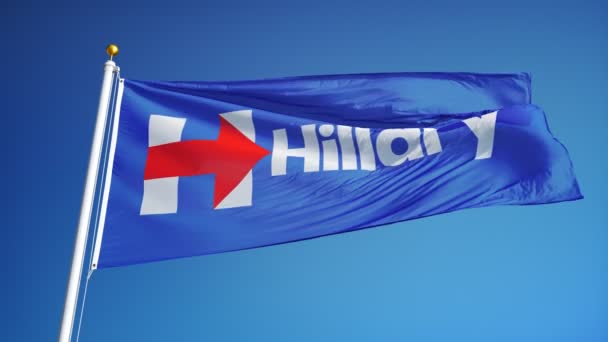 Hillary Clinton bayrak için "Hillary ile ben oy" — Stok video