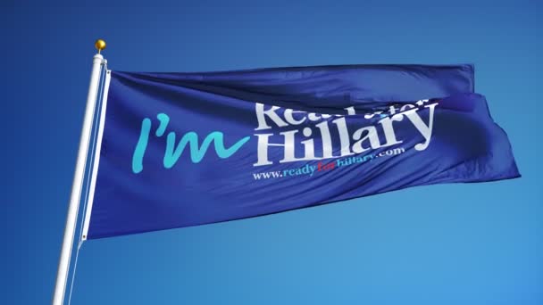 Vote for Hillary Clinton flag, "I'm with Hillary" — Stock video